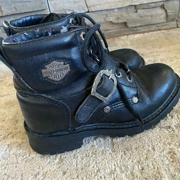 Harley Davidson Faded Glory Black 6" Logger Boots: 7 - Picture 8 of 9